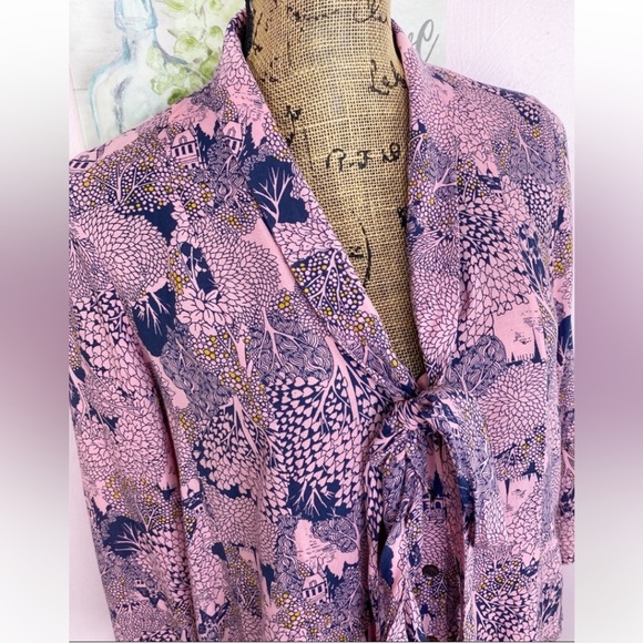 Anthropologie 52 Conversations Colloquial Blouse fairy castle print mystical 4 - Picture 3 of 12